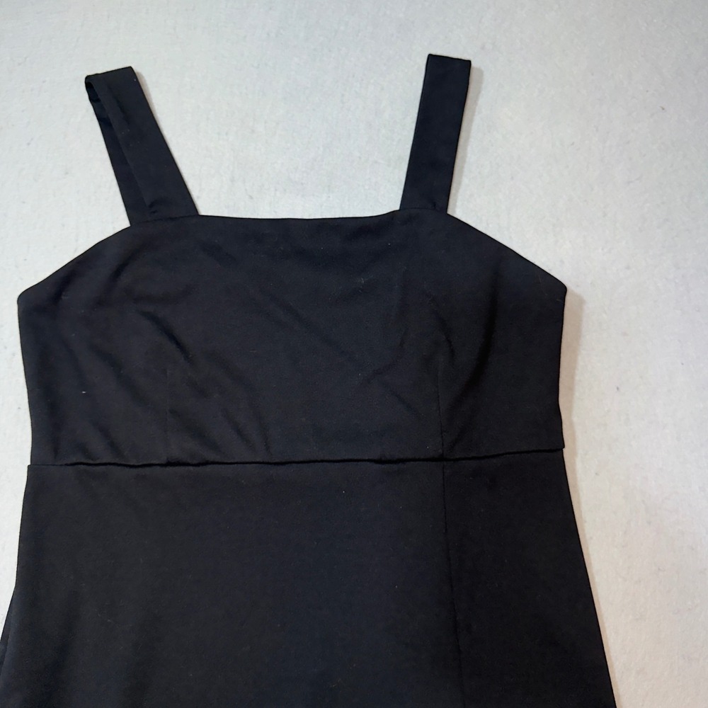 Maurices Dress Womens L Black Excellent 24/7 Sleeveless Square Neck‎ Slit LBD